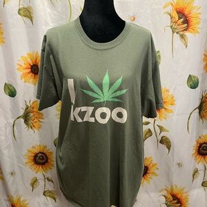 Gildan Olive Green Crewneck Tee with White Label